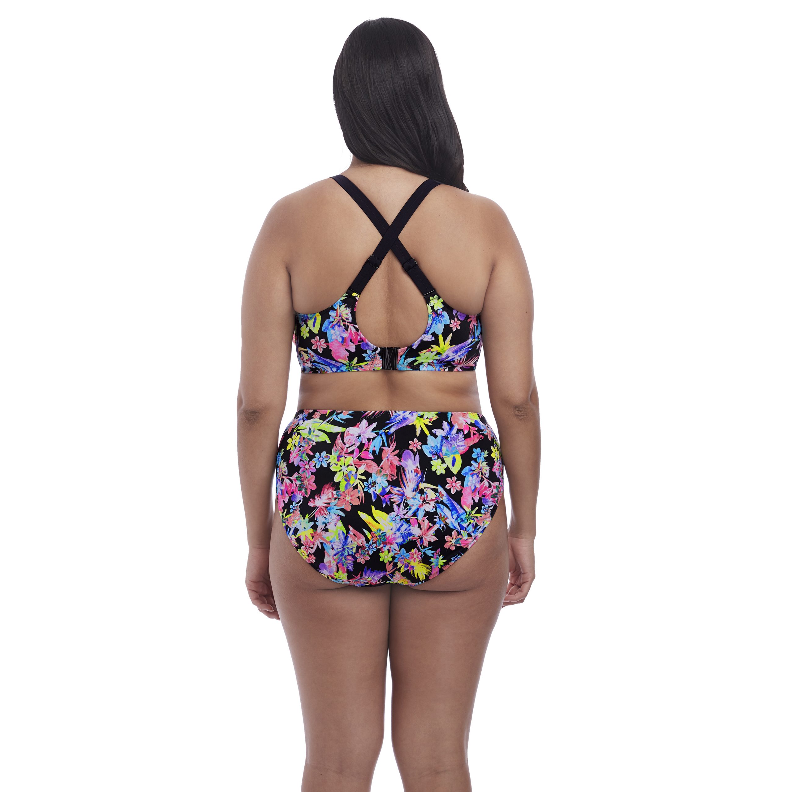 Elomi Electroflower Swimwear Top Bikini Plunge Style ES7172-BLK